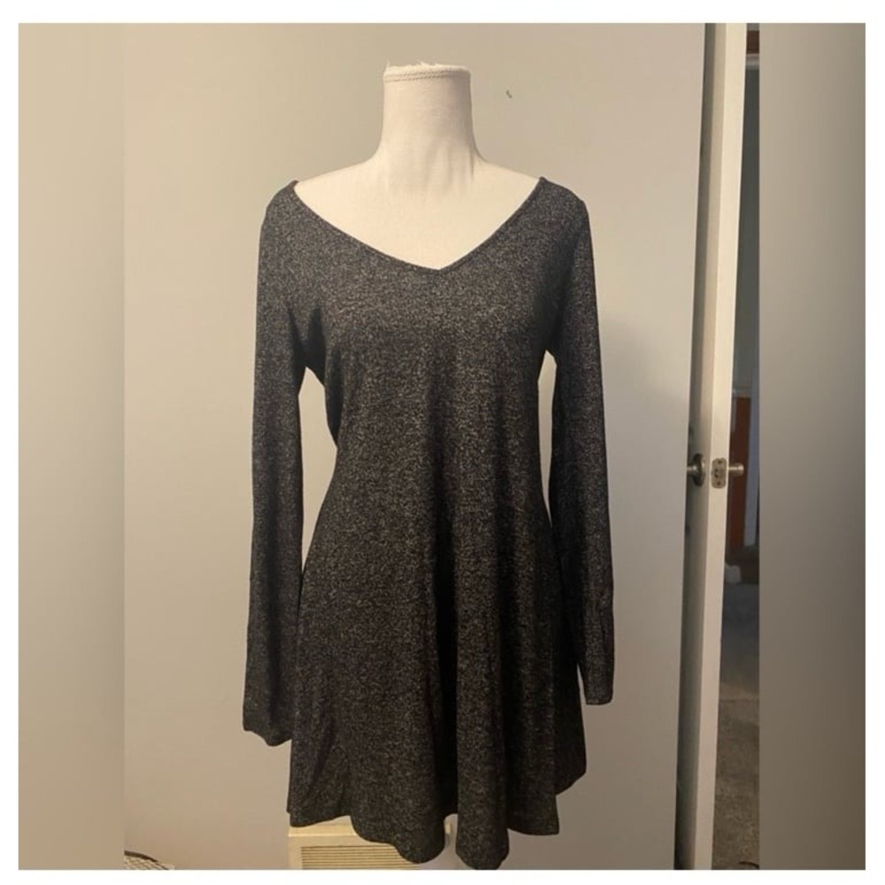 Express Grey Long Sleeve Dress‎
